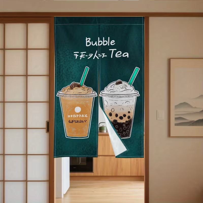 VIKAMA 진주 밀크티 패턴의 반쪽 길이 커튼, 음료 - Commercial Printing Rates 리뷰 및 가격