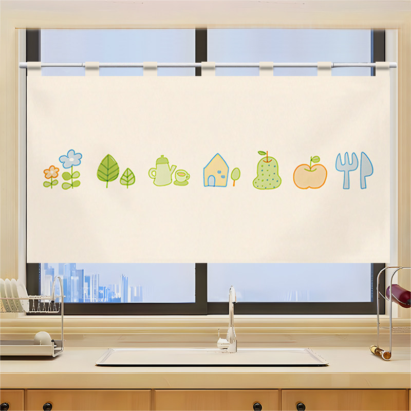 VIKAMA 그리드 식기류 보관함 하프 노렌 도어 커튼 - Commercial Window Printing 리뷰 및 가격