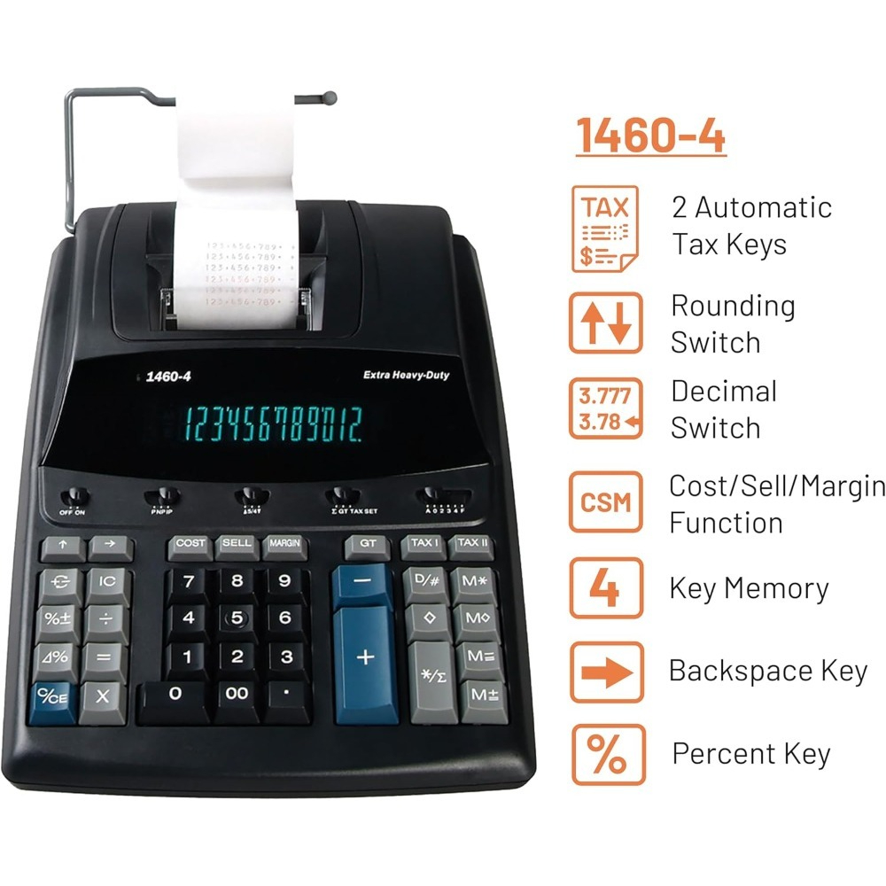 12자리 대형 상업용 계산기, 고속 처리 기능을 갖춘  - Commercial Printing Calculator 리뷰 및 가격